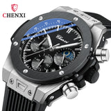 Men Watches High Quality Waterproof Sports Chronograph Quartz Wristwatches Silicone Strap Calendar Luminous Watch For Men