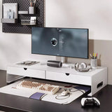 Carbon Steel Monitor Stand with Drawer Desktop Riser Shelf for Computer Office Desk Organizer Ergonomic Workspace Solution