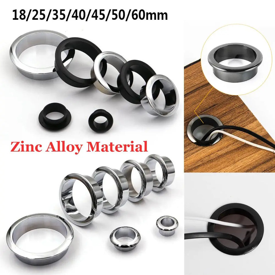 Computer Desk Cable Grommets Wire Hole Cover Cabinet Vent Decorative Ring Cable Outlet Port Furniture Hardware Desk Organizer