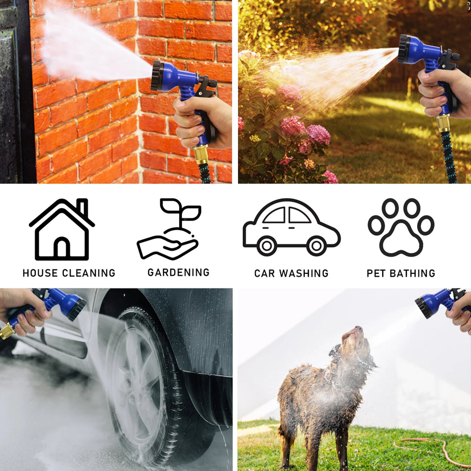 GardenJoy Expandable Garden Hose 3/4 in. x 50 ft. with 7 Function Spray Nozzle Magic Hose outdoor garden hose Water hose