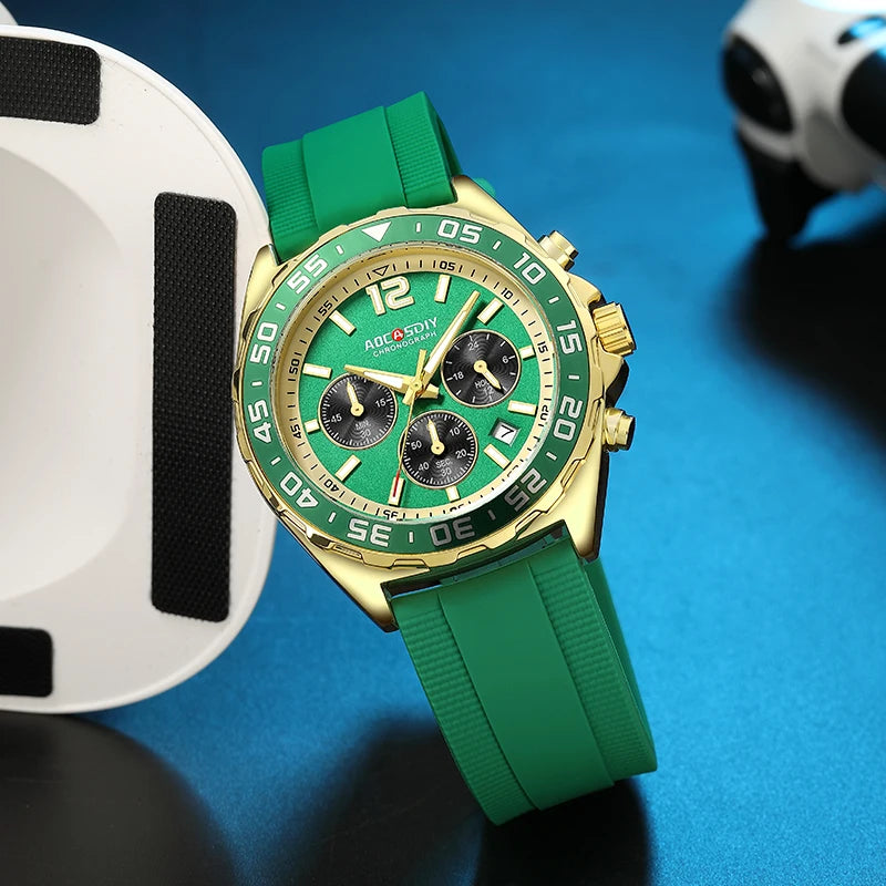 AOCASIDY Fashion Date Quartz Men Watches Top Brand Luxury Male Clock Chronograph Sport Mens Wrist Watch Relogio Masculino