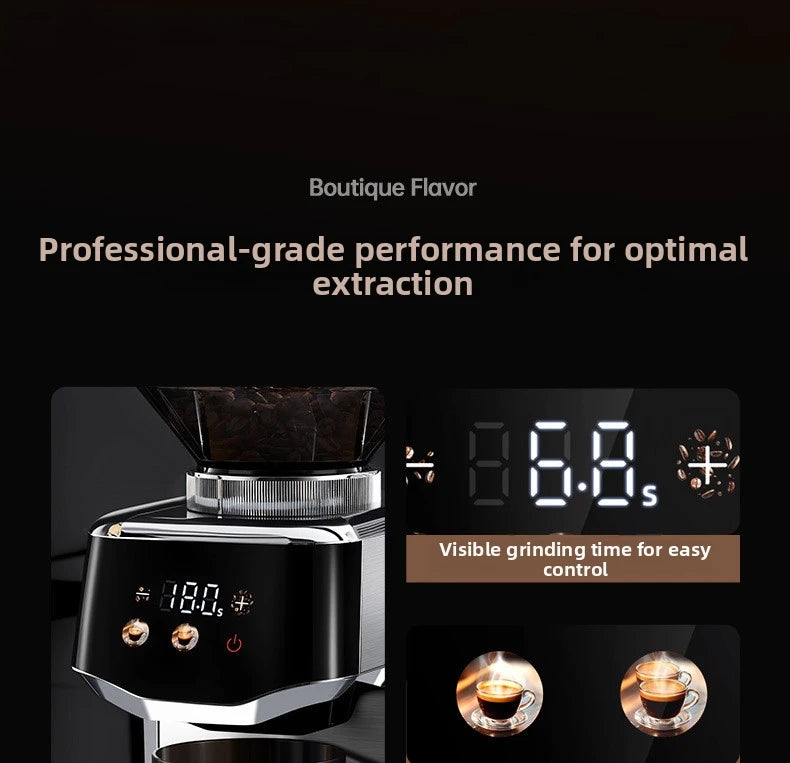 Touchscreen Electric Coffee Grinder - Automatic Commercial & Home Use, Stainless Steel Burr Mill with Dose Control, LCD Display