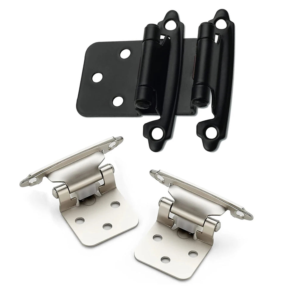 2Pcs American Self Closing Spring Hinge with Screws Overlay Cabinet Door Flush Hinges for DIY