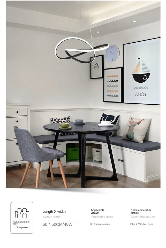 Personalized and Creative Clover Restaurant Pendant Light Nordic Modern and Minimalist Restaurant Hotel Art Bar LEDCeiling Light
