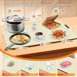 Electric Heating Plate Food Warmer Mat Silicone Dining Table Fast Warming Food Coffee Heater Tray Foldable Food Warming Plate