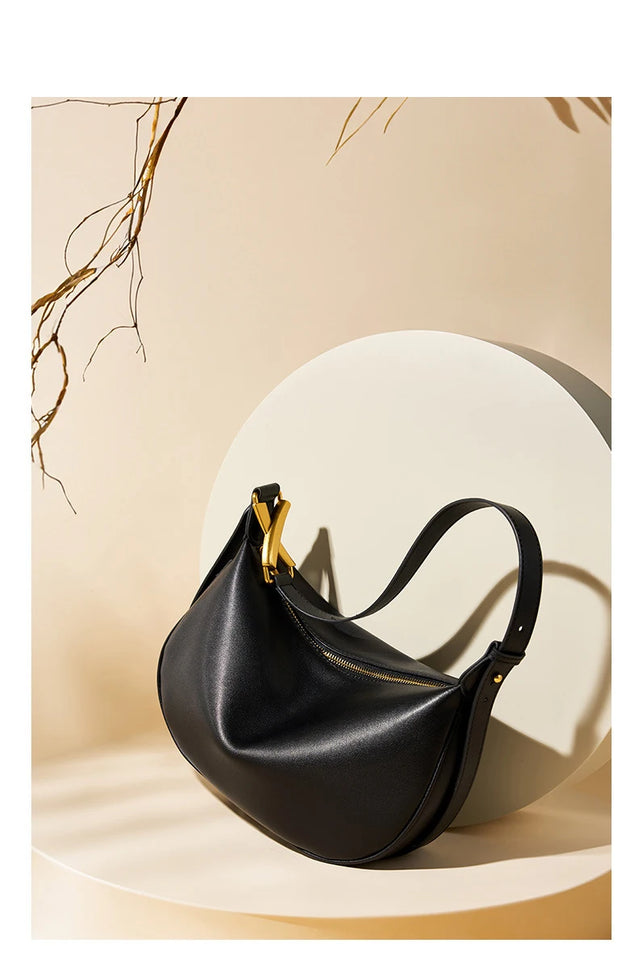 100% genuine leather women's bag designer creates luxury shoulder bag, fashionable new crossbody bag, commuting handbag
