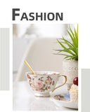 English Camellia Coffee cup & Saucer Set, Light luxury Home afternoon Tea cup and plate, Girls' gift, High appearance level cups