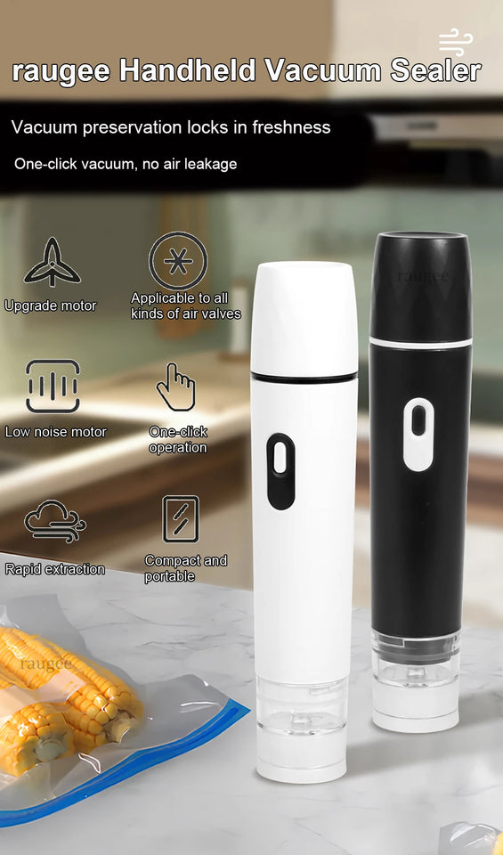Electric Vacuum Sealer Pump Rechargeable Portable Sealing Machine Air Pump with Reusable Vacuum Sealer Bags Food Packaging Bag