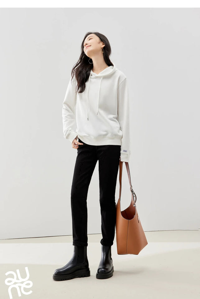 Women Plush Hoodies Sweatshirt 2024 Autumn Long Sleeve Loose Hooded Sweatshirt Versatile Leisure Multicolor Warm Pullover Tops
