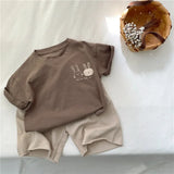 2025 Summer New Arrivals Children's short sleeve T-shirts Pure Cotton 2-7Y Cartoon Bunny T shirt Boys and Girls Looe casual Tops