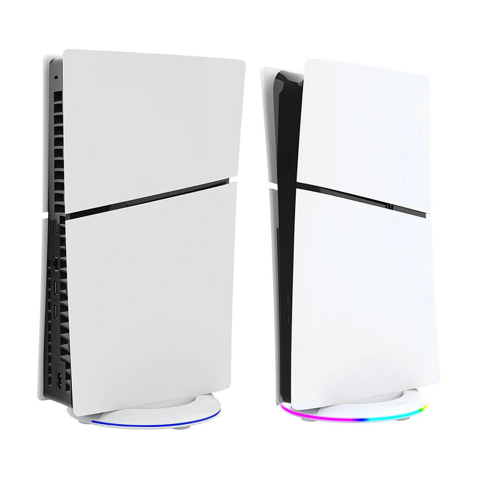 RGB Vertical Stand with Anti-Slip Pad LED Base Gaming Stand Stable Console Base Bracket for PS5 Slim Disc/Digital Version