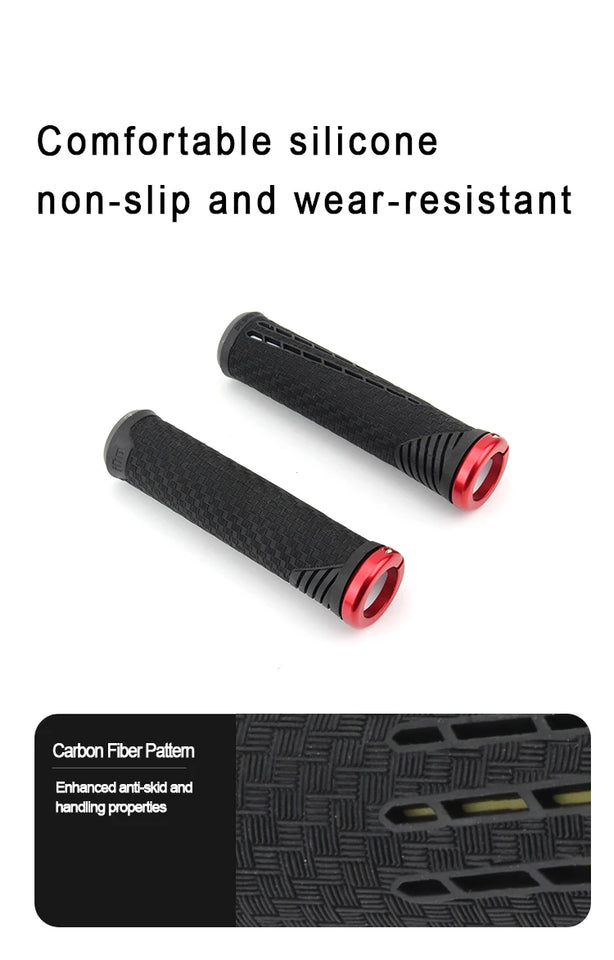 ODI CF Silicone Bicycle Grips Carbon Fiber Reinforced Handle Plugs MTB Anti-slip Lock-on Handlebar Cover Comfortable Bike Parts