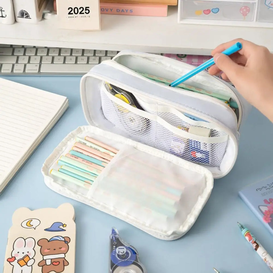 High Quality Nine Layer Pen Bag Large Capacity Multifunctional Pencil Case Dirt-proof Stationery Organizer Students