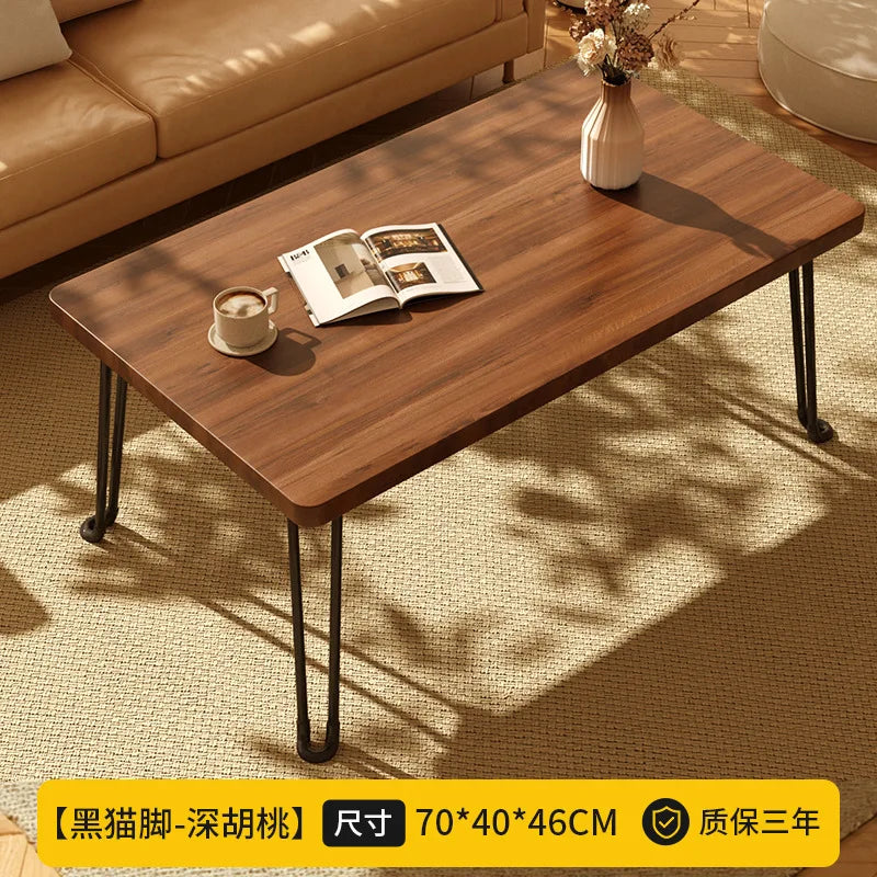 Modern Simple Foldable Dining Table Home Living Room Portable Rectangular Study Table for Small Apartment Bedroom Balcony