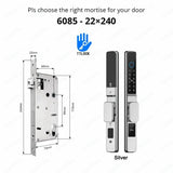 TTLock APP Waterproof Fingerprint Password Smart Lock For Outdoor Pull Push Sliding Aluminum Door 2885/ 3585/ 4585 /6085 Mortise