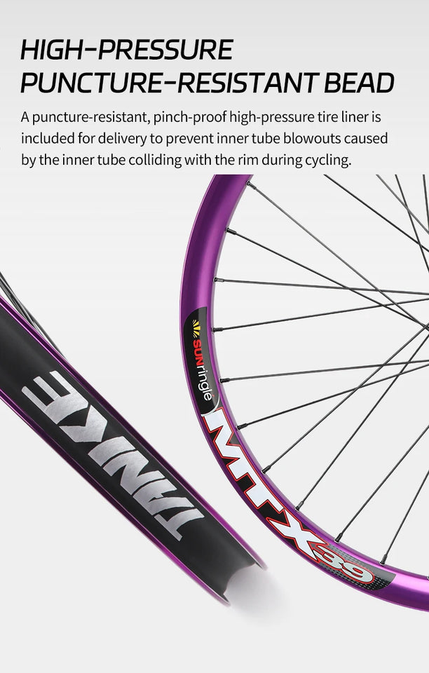 TANKE MTB Wheelset 26 inch Disc Brake MTB single-speed DJ AM Enduro DH Wheelset Hub MTX33/39 aluminum alloy Mountain wheel set
