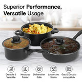12-Piece Non-Stick Cookware Set Cooking Pot with Lid Milk Pot Maifan Stone Frying Pan Cooking Pot Set for All Hob