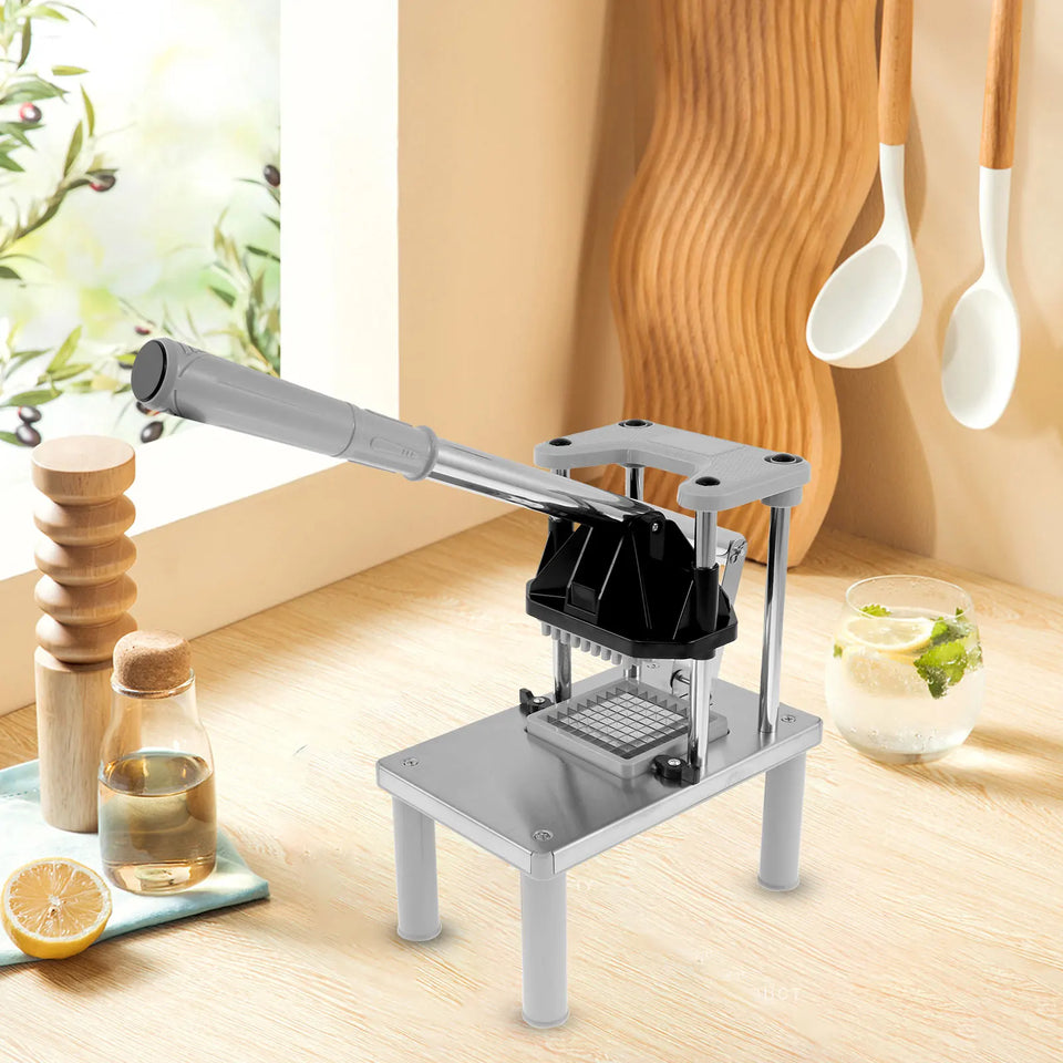 Commercial Vegetable Fruit Chopper French Fry Cutter with 2 Replacement Blades Stainless Steel Vegetable Chopper Dicer Heavy