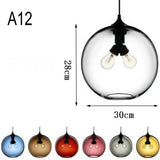 Modern Restaurant Chandelier Light Blown Colorful Glass  Lampshade Glass Ceiling Hanging Lamps Living Room Coffee Room Office