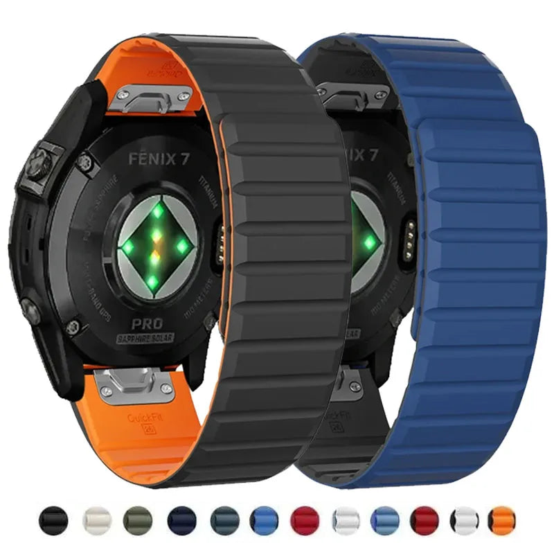 26/22mm Silicone Watch Band for Garmin Fenix 7 7X 6 6X Pro 5 5X Plus 3 HR Enduro Epix Gen 2 Smartwatch Magnetic Loop Wrist Strap