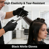 100pcs Disposable Black Nitrile Gloves Powder-Free Latex-Free Tear Resistant for Food Handling Kitchen Cooking Cleaning