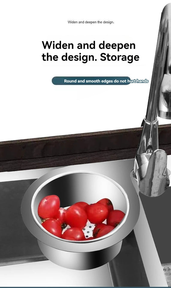 Stainless Steel Swan Sink Strainer Basket Kitchen Sink Garbage Filter Swan Dry And Wet Separation Hook Drain Rack