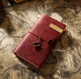 Refillable Leather Travel Notebooks Diary, Retro Handmade Leather Portable Travel Journals Sketchbook for School Office Supplies