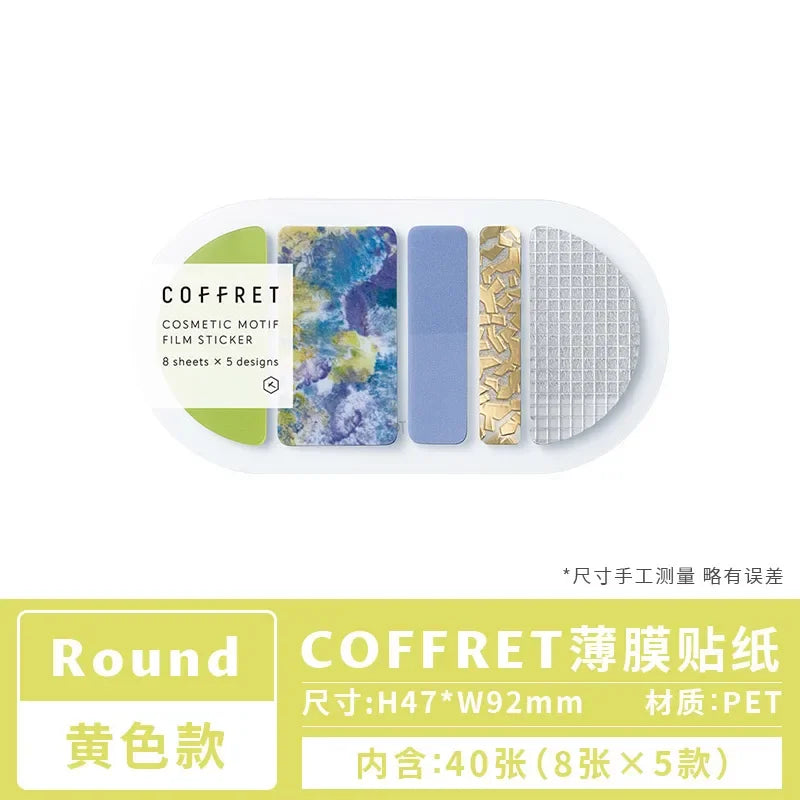 Japan Kingjim COFFRET Beauty Collection Label Sticker Colorful Translucent Creative Pattern Advanced Decoration Collage Bookmark