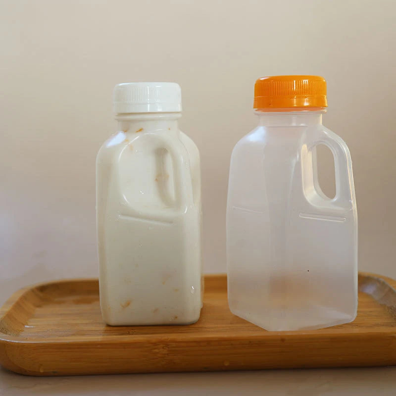 1PC Transparent Kids Water Bottle Plastic Juice Bottle PET Milk Beverage Bottle With Lid Camping Hiking Drinkware