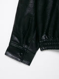 TFMLN 2025 Women Faux Leather Loose Jacket High Street Stand Collar Long Sleeve Coat Fashion Causal Zipper Outwear Autumn Winter