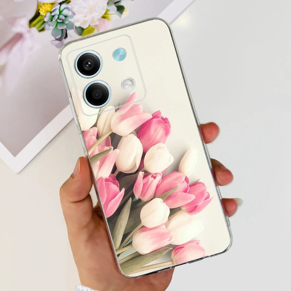 For Xiaomi Redmi Note 13 4G Case Cute Cat Butterfly Cover Soft Silicone Phone Case For Redmi Note 13 Pro Plus Note13 Full Bumper