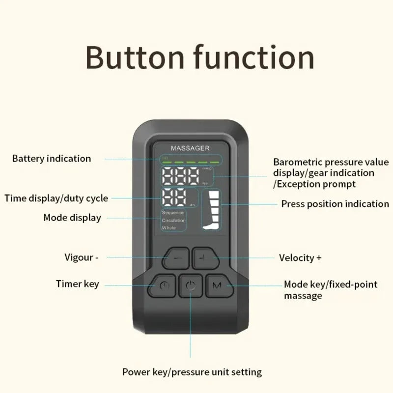 2025 New Arrival Cordless Legs And Feet Air Massage Therapy Recovery Boots Circulation Air Compression Full Leg Massager Machine