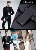 Men's PU Leather Long Clutch, Thin Business Card Holder, Men's Wallet, Brown, Black, Coffee, Pocket Coin Purse, Fashion 2024