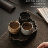 Mini Shot Coffee Tea Cup 2oz 60-80ml Creative Round Retro Ceramic Tea Cup