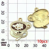 10/20pcs Coffee Charms Alloy Coffee Cup, Coffee Bean Design Pendants for DIY Bracelet Necklace Jewelry Making Accessories