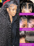 42 Inch Wear And Go Glueless Wig For Beginners Wigs Deep Wave Glueless Wigs Human Hair Pre Plucked New Upgraded No Glue 13x4 HD