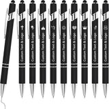 10 pcs Bulk Custom Pens Personalized with Name Engraved Text/Logo Stylus Tip Black Ink Options for Events & Promotions 10/1 pcs