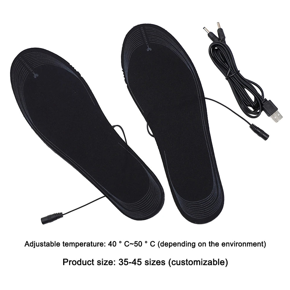 USB Heated Shoe Insoles Electric Foot Unisex Warming Pad Feet Warmer Sock Mat Winter Outdoor Sports Heating Insole Winter Warm