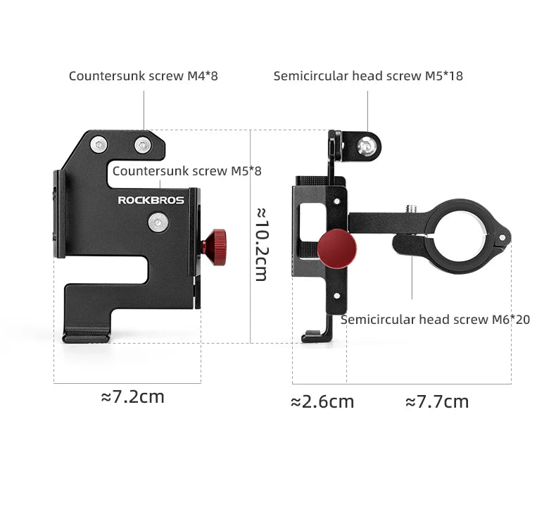 ROCKBROS Bike Phone Holder 360° View Bicycle Phone Holder for 4.7-7 inch Mobile Phone Moto Motorcycle Bracket Shockproof Bracket