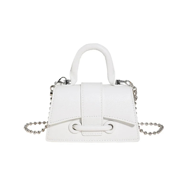 Women Mini Handbag Korean Style Chic Solid Texture Chain Crossbody Bag Ladies Summer High-Grade New Lipstick Commuter Bags