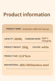 380ML Mini Electric Coffee Self Mixing Mug IP67 Waterproof Food Safe Coffee Mug USB Rechargeable Automatic Magnetic Cup For Tea
