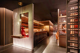 Custom Restaurant Interior Decoration Design Modern Restaurant Dining Table Set Commercial Metal Frame Bar Counter