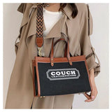 Canvas handbags women's 2023 new fashion all-match tote bag style large capacity shoulder messenger bag for woman