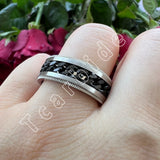 Dropshipping 8mm New Arrivals Men Women Stainless Steel Rotate Chain Ring Stepped Grooved Brushed Festival Fashion Gift Jewelry