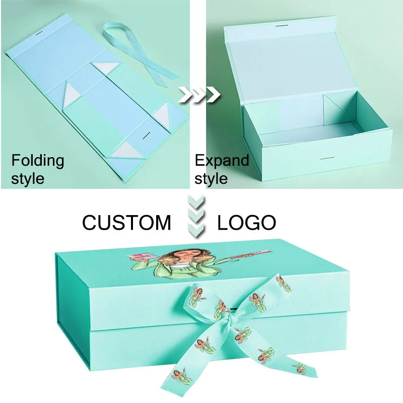 Cardboard Package Box Pink Black Carton Large Gift Box Personalized Logo Corrugated Box For Packaging Party Box With Ribbon
