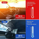 Folding Car Sunshade Umbrella Windshield Front Sun Shade Titanium Silver Material Car Window Summer Sun Protection Accessories
