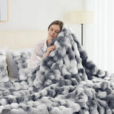 1pc Faux Rabbit Fleece Blanket - Weighted 6 lbs Faux Rabbit Fleece Blanket - Bedspread Cozy Soft Best Blanket For US