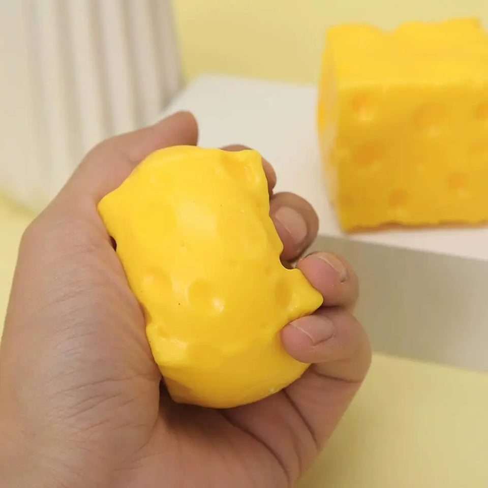 Square Cheese Squishy Toys Slow Rebound Push Stress Relief Sensory Toys Cheese Stress Balls Fidget Toys for Children Adult