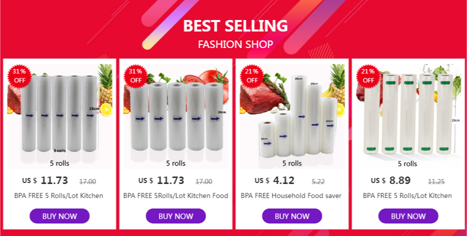 BPA FREE Household Food saver Vacuum bag Storage Bags Machine Film Sealer Vacuum Packer Saran Wrap Food Fresh Keeping 1 Roll