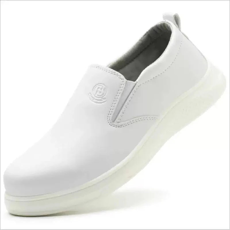 New microfiber leather PU sole anti-static white protective anti-smash anti-puncture safety shoes breathable non-slip work shoes